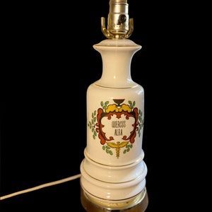 Beautiful vintage mid century apothecary style table lamp with pharmacy symbol